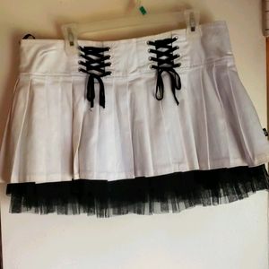 Royal Bones Corset style pleated miniskirt